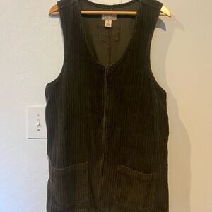 Corduroy Sleeveless Vest with Pockets
